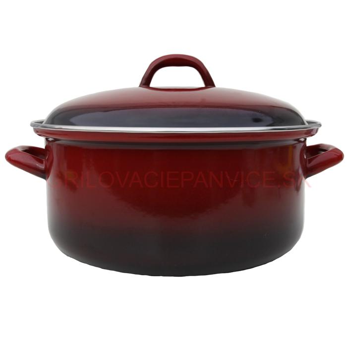 Smaltovaný červený kastról 24 cm