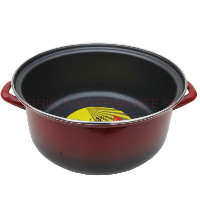 Smaltovaný červený kastról 24 cm