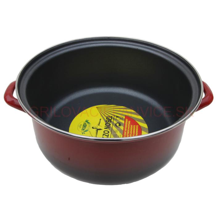 Smaltovaný červený kastról 24 cm
