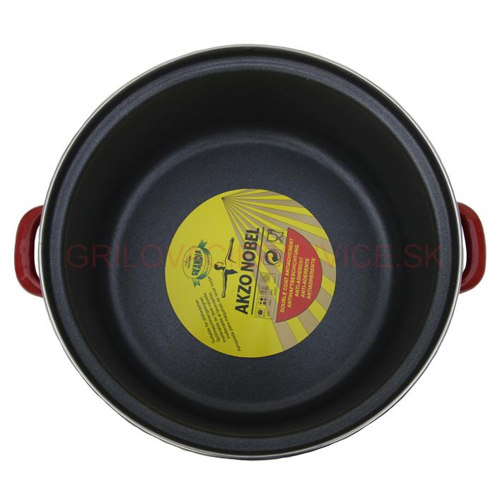 Smaltovaný červený kastról 24 cm