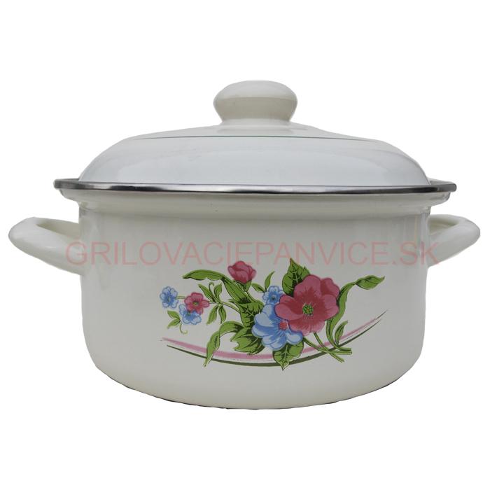 Smaltovaný kastról 24 cm (kvetiny)