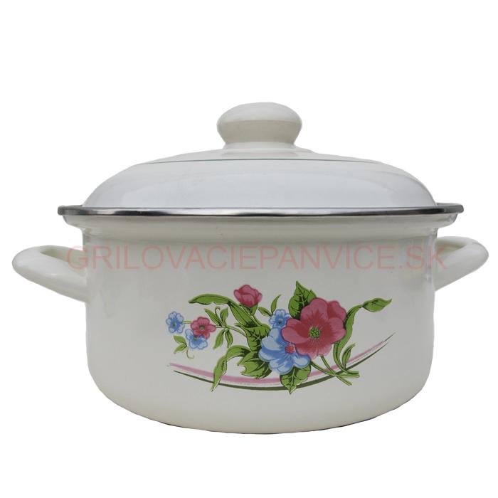 Smaltovaný kastról 24 cm (kvetiny)