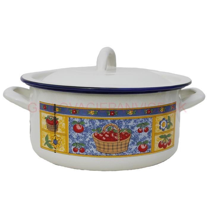 Smaltovaný kastról 20 cm (čerešne)