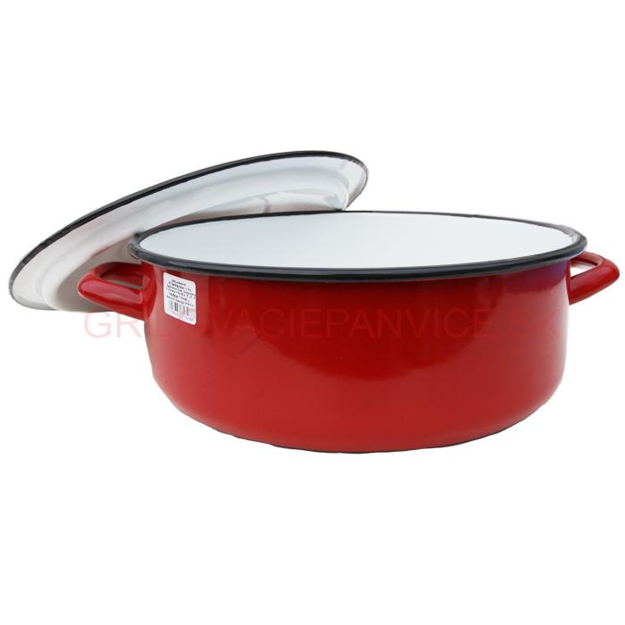 Smaltovaný červený kastról 5,5 L