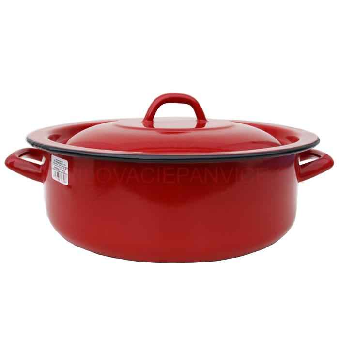 Smaltovaný červený kastról 8 L