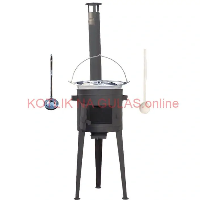 Nerezový kotlík 22 L (0,8 mm) + vysoká žiaruvzdorná kotlina (2,0 mm) HODO 42 cm PLUS 600 + vareška + naberačka