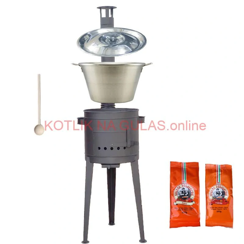 Nerezový kotol 40 L + vysoká kotlina 47 cm (1,5 mm) HODO Plus 600 + paprikové korenie na guláš