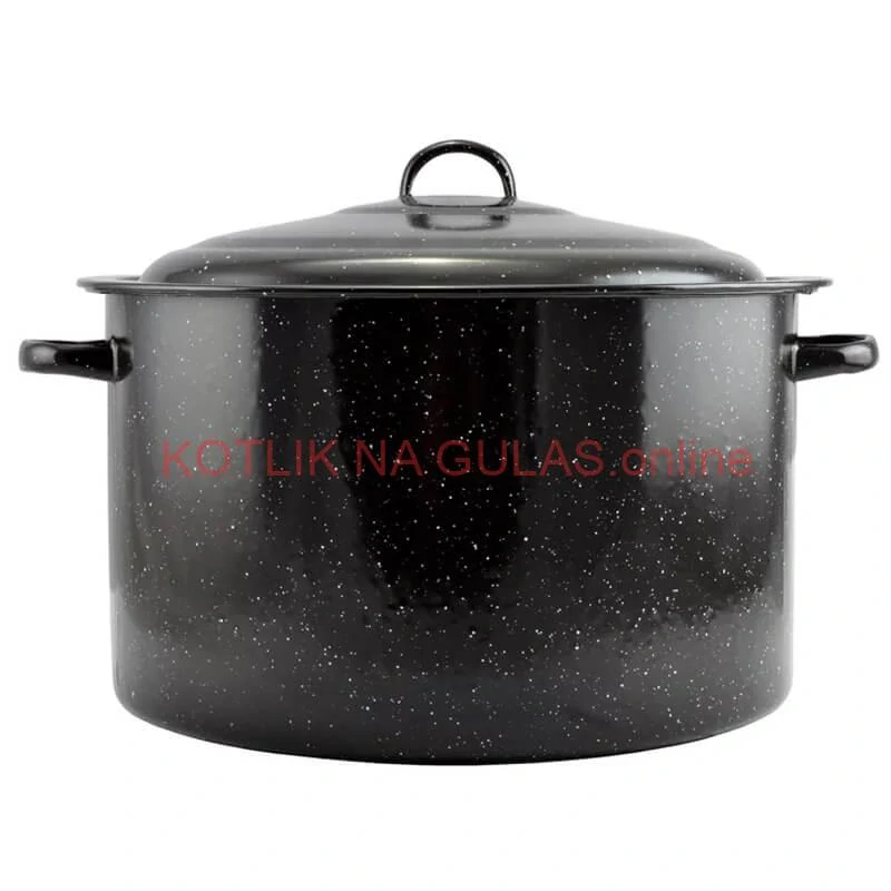 Smaltovaný hrniec s pokrievkou 20 L BLACK