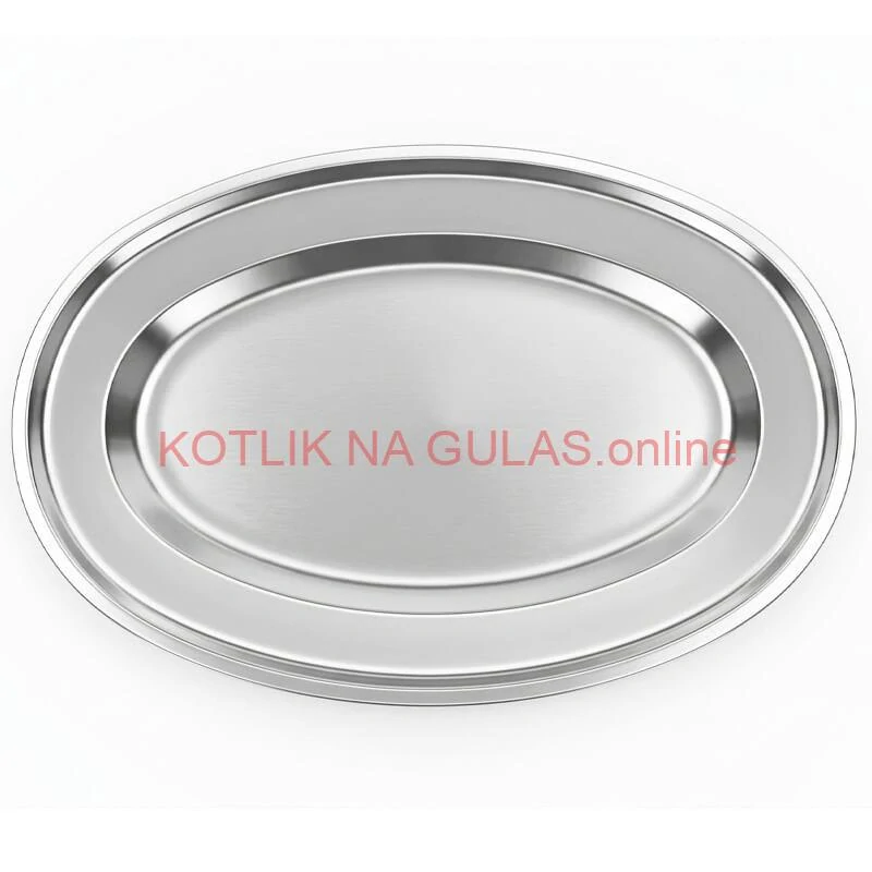 Nerezový oválny podnos (30,5cm) – Odolná servírovacia tácka na mäso aj koláče