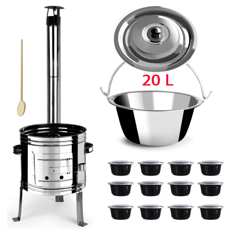 Nerezový kotlík 20 L (1,2 mm) + Nerezová kotlina 42 INOX