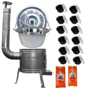 Nerezový kotlík 22 L (0,8 mm) INOX + nerezová kotlina 42 cm TOPLUX + misky 12 ks + 2 x korenie na guláš 100 g