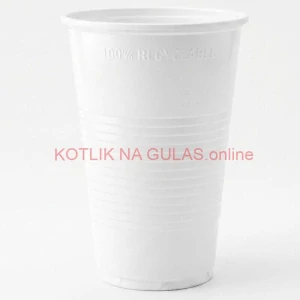 Jednorazový plastový biely pohár na studený nápoj 300 ml – 12 ks