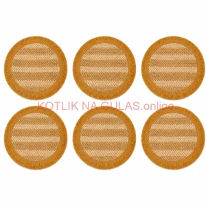 Okrúhle prírodné podložky pod tanier so strapcami 37 cm, 6 ks