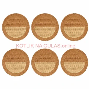 Prírodné podložky pod tanier so strapcami 37 cm, 6 ks