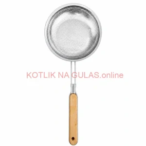 Hliníkové sitko 16 cm s drevenou rúčkou