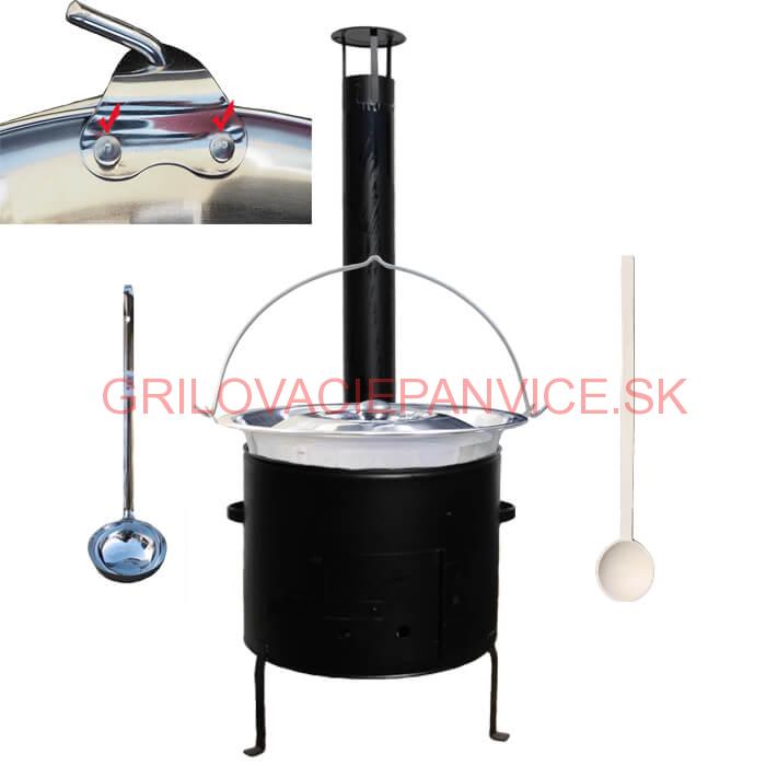 Smaltovaný kotlíkový set 42 cm + zosilnený nerezový kotlík 20 L