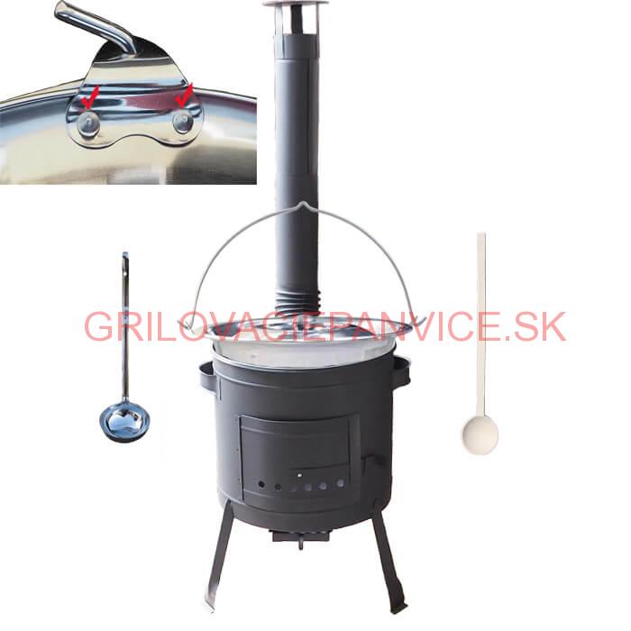Kotlíkový gulášový set 36 PLUS 600 + nerezový kotlík 15 L (0,8 mm)