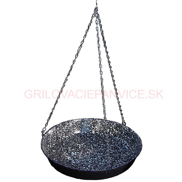 Panvica smaltovaná s reťazou