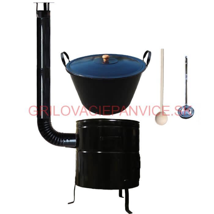 Smaltovaný kotol 50 L + kovová kotlina 50 cm BIG PARTY
