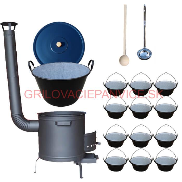 Smaltovaný kotol 50 L + servírovacie kotlíky (12 ks) PLUS 600