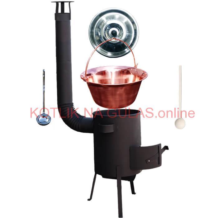 Medený kotlík 20 L (1,2 mm) + žiaruvzdorná kotlina 42 PLUS 600 4 MM