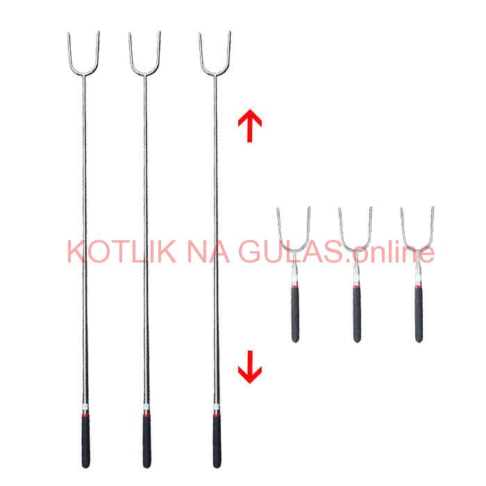 Vidličky na opekanie 24,5 cm - 84,5 cm – teleskopické 6 ks