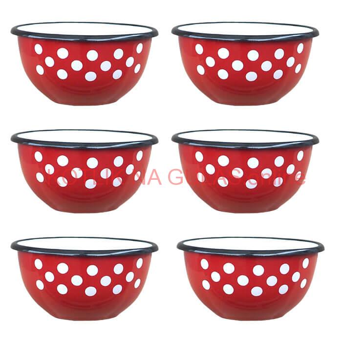 Súprava smaltovaných misiek 14 cm 6 ks