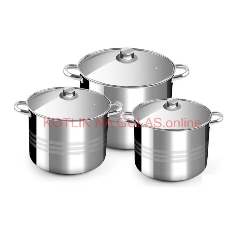 Nerezové hrnce 3 ks