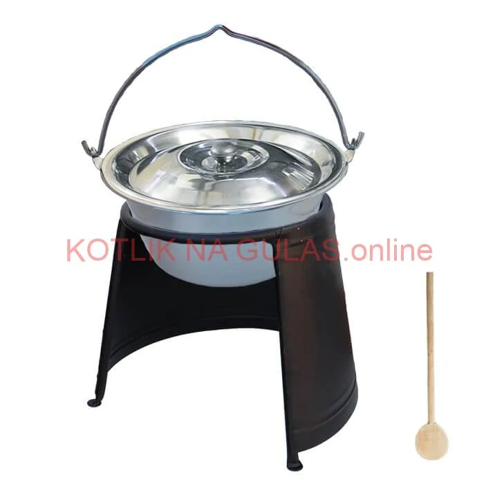 Nerezový kotlík 14 L (0,8 mm) + pokrievka + chránič plameňa