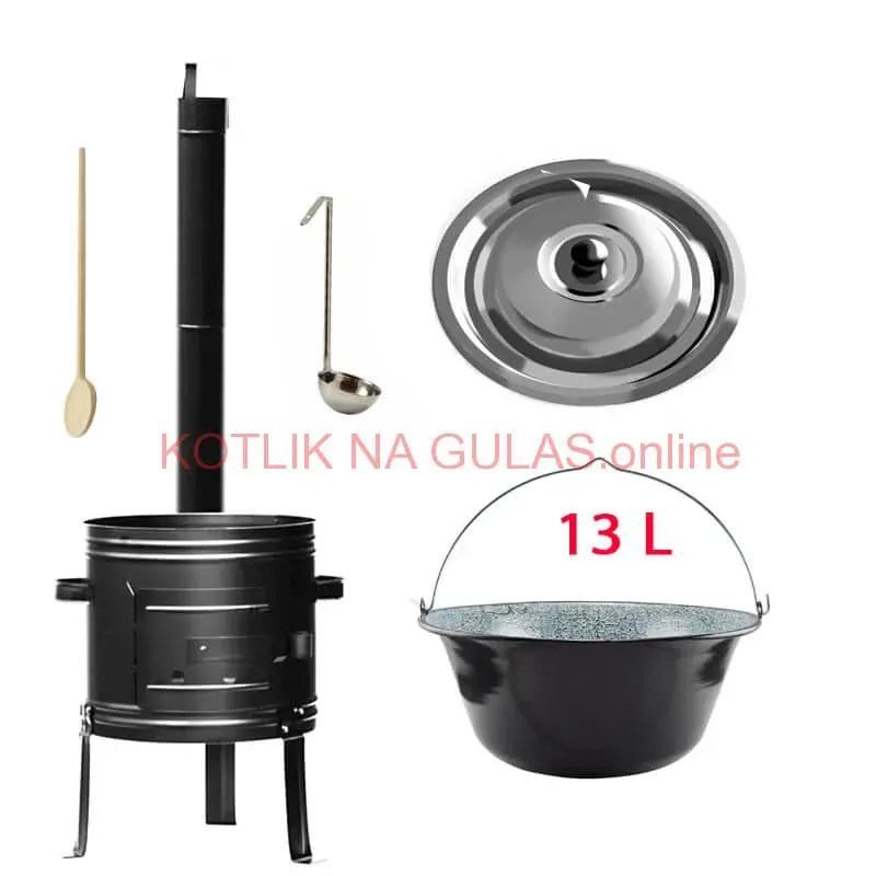 Smaltovaný kotlík 13 L + kovová kotlina 36 KOV