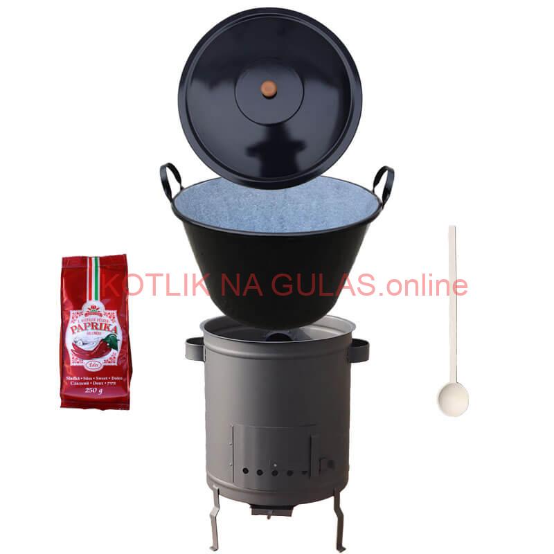 Smaltovaný kotol 60 L + hrubostenná kotlina 53 cm (1,5 mm) STRONG PLUS 600 + sladká paprika 250 g