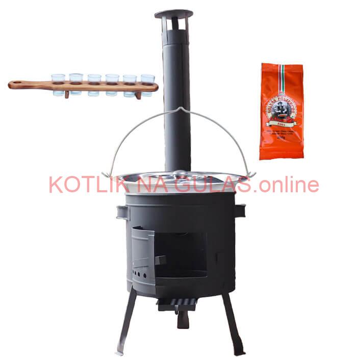 Nerezový kotlík 22 L (0,8 mm) + korenie + štamperlíky + nízka žiaruvzdorná kotlina (0,8 mm) 42 PLUS 600