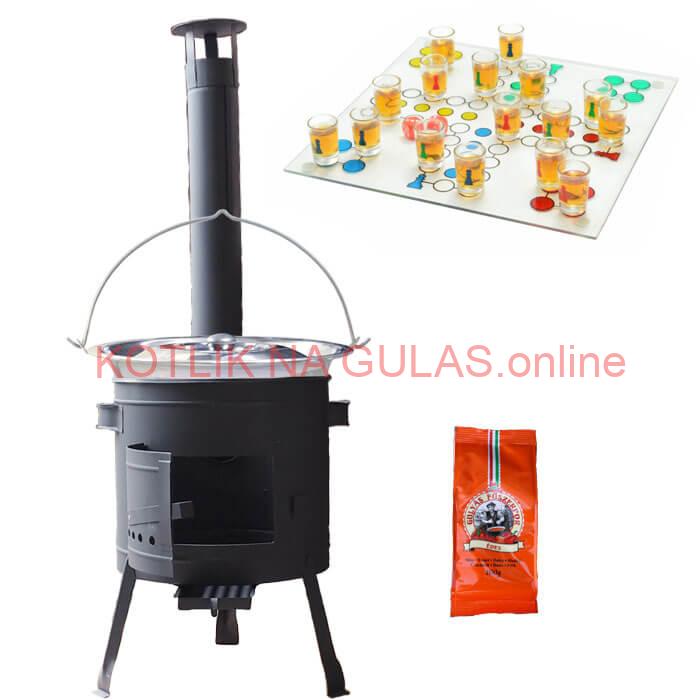 Nerezový kotlík 14 L (0,8 mm) + korenie + človeče pi už + nízka žiaruvzdorná kotlina 36 PLUS 600