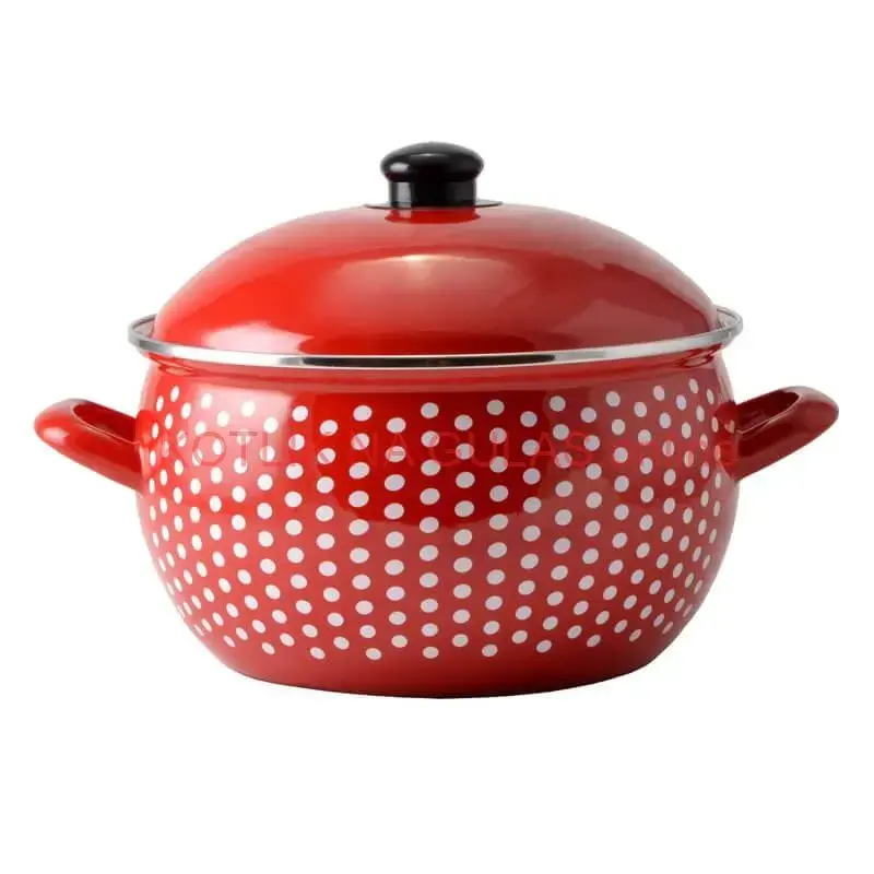 Smaltovaný hrniec 4,8 l červený 20 cm (bodkovaný)