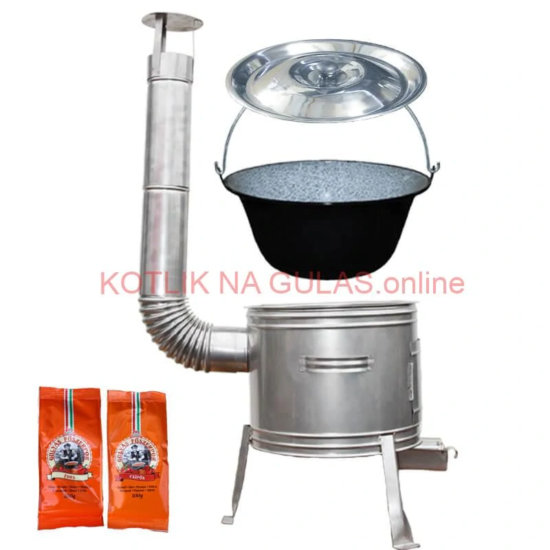 Smaltovaný kotlík 22 L + Nerezová kotlina 42 INOX + paprikové korenie na guláš - MIX 100 g
