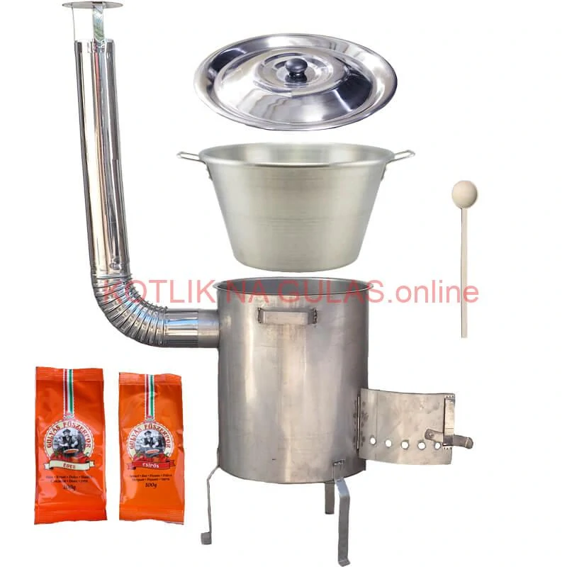 Nerezový kotol 40 L + nerezová kotlina 45 cm 1,5 mm STRONG EXCLUSIVE, + paprikové korenie na guláš