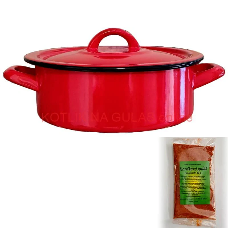 Smaltovaný kastról s pokrievkou COMBI 25 l + korenie na kotlíkový guláš 50 g