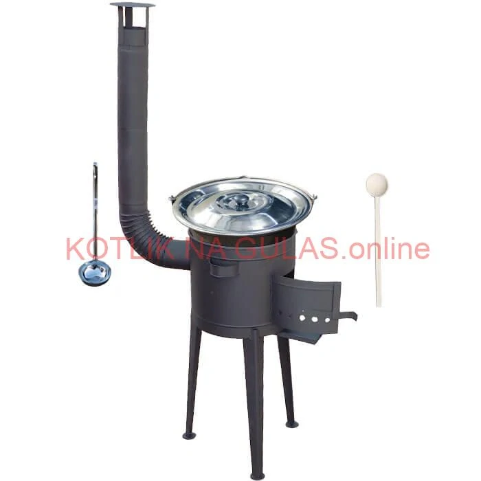 Nerezový kotlík 30 L (1,5 mm) + vysoká žiaruvzdorná kotlina (2,0 mm) HODO 47 cm PLUS 600 + vareška + naberačka