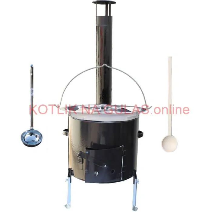 Antikorový kotlík 14 L (0,8 mm) + smaltovaná kotlina 36 cm + vareška a naberačka Easy party