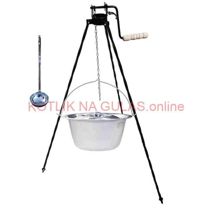 Antikorový kotlík 22 L (0,8 mm) + pokrievka + stojan s kladkou VAR