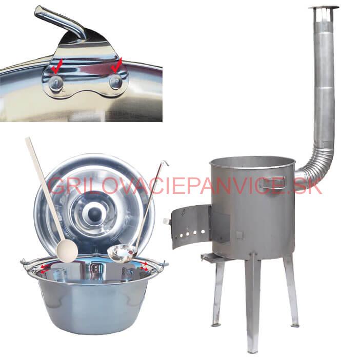 Zosilnený nerezový kotlík 15 L + nerezová kotlina 36 cm LUXUS