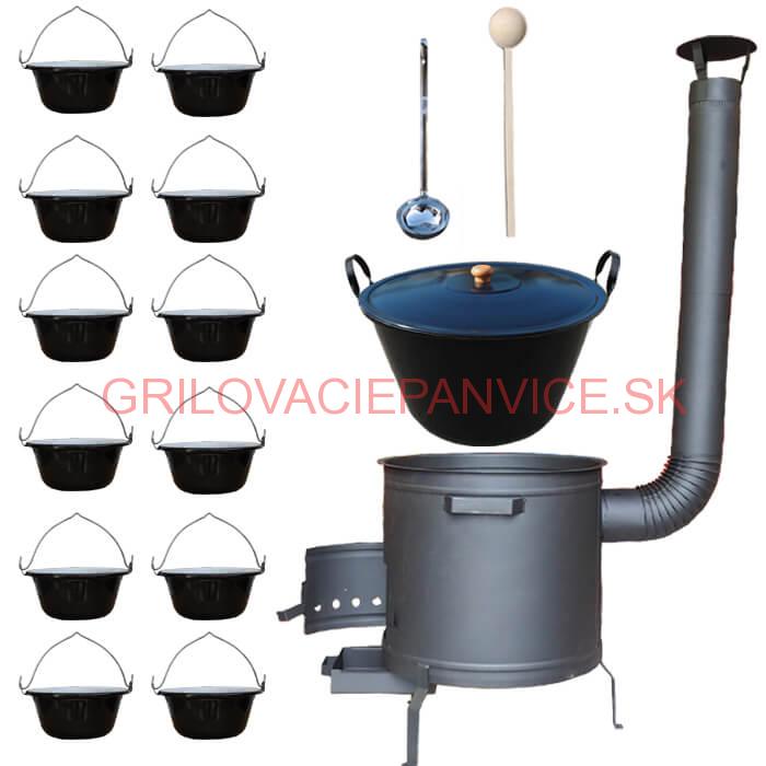 Smaltovaný kotol 50 L + servírovacie kotlíky (12 ks) PLUS 600