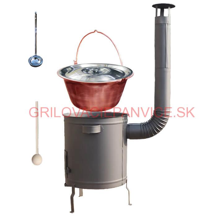 Medený kotlík 20 L (1,2 mm) + hrubostenná (1,5 mm) a žiaruvzdorná kotlina 42 PLUS 600