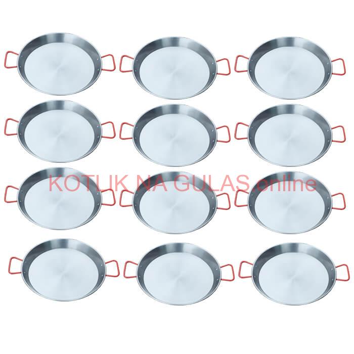 Paella Tapas catering 22 cm – 12 ks oceľových panvic