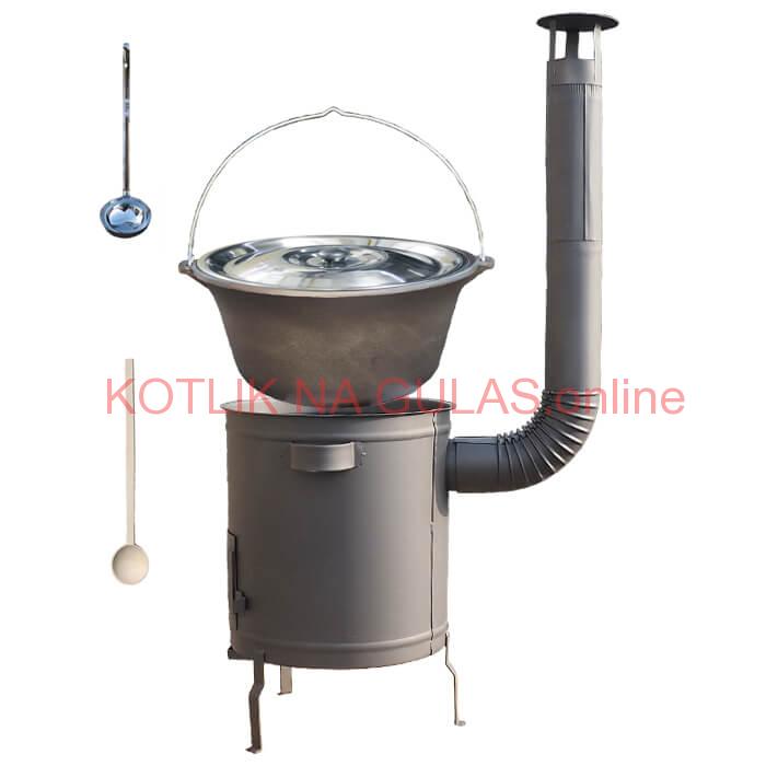 Liatinový kotlík 22 L + hrubostenná (1,5 mm) a žiaruvzdorná kotlina 45 PLUS 600