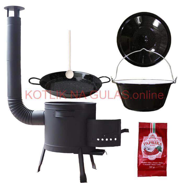 Smaltovaný kotlík 13 L + Paella smaltovaná panvica + nízka žiaruvzdorná kotlina 36 cm PLUS 600