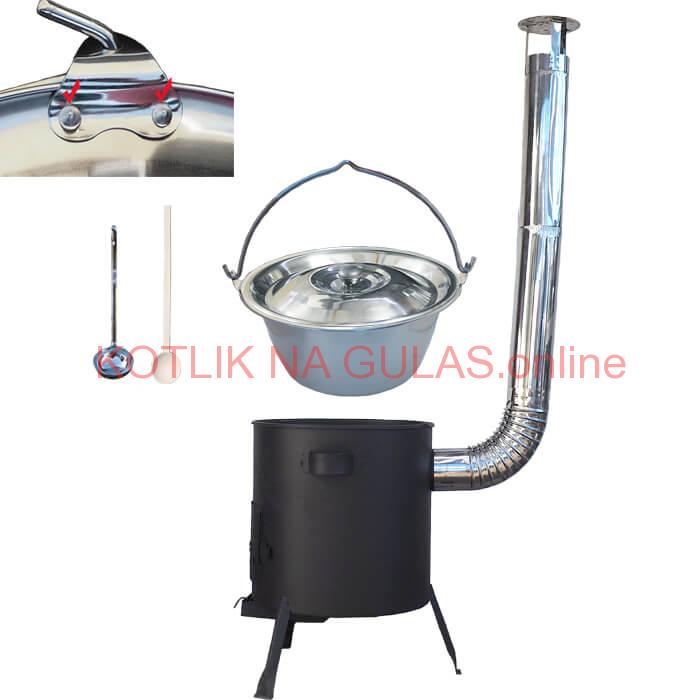 Antikorový kotlík 20 L (0,8 mm) zosilnený s nitmi + žiaruvzdorná kotlina (1 mm) 42 PLUS 600