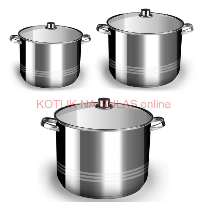 Nerezové hrnce 3 ks