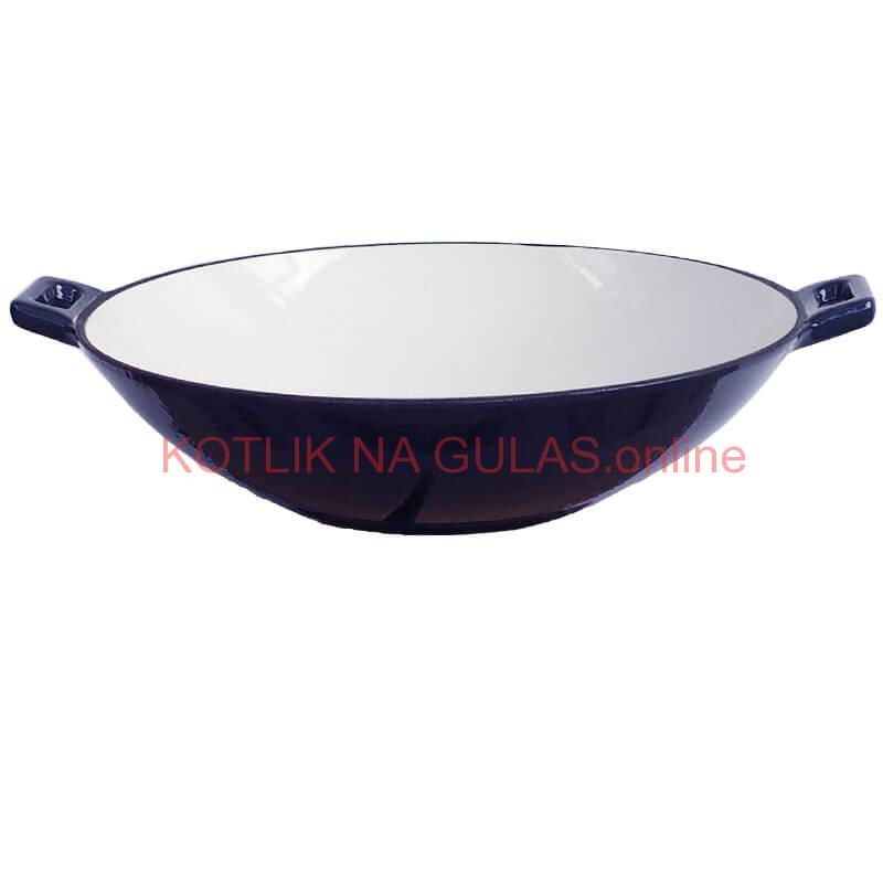 Liatinový wok – smaltovaný povrch 37 cm