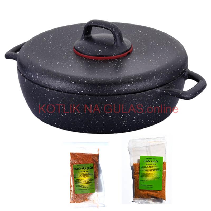 Sada hrncov s pokrievkou + panvica + korenie Classic Plus Volkanit